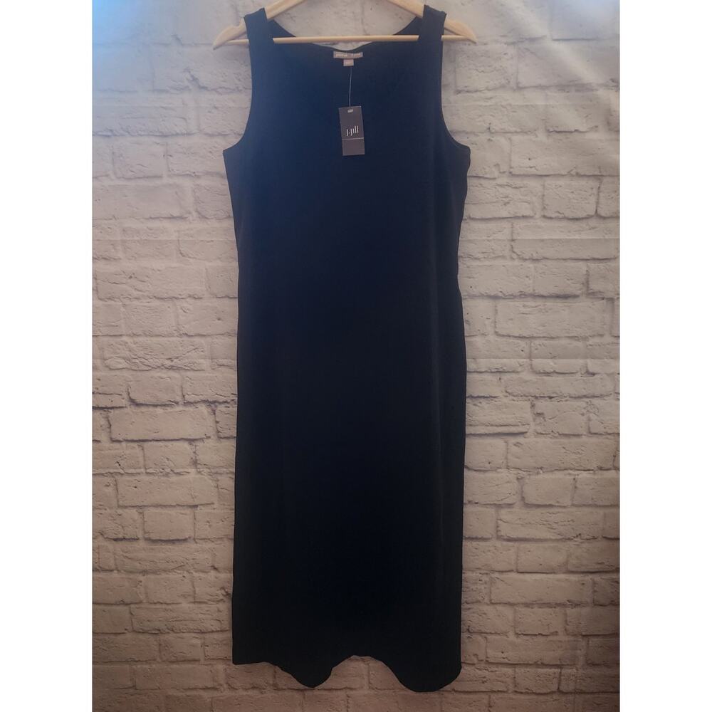 J. Jill NWT Size S Black Perfect Pima Cotton Maxi Tank Shift Dress Stretchy